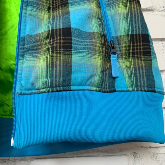 BURTON Starr Plaid Hooded Vest, Women's XL DryRide Aqua Lime  Zip Hoodie - Picture 8 of 16